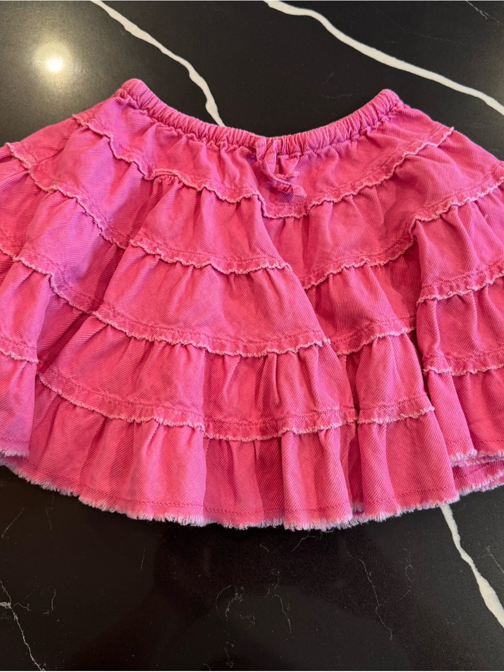 Pink Ruffled Tiered Skirt